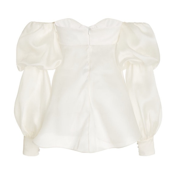Andres Otalora Serrania Puffed-Sleeve Off-The-Shoulder Silk Top - Picture 6 of 9